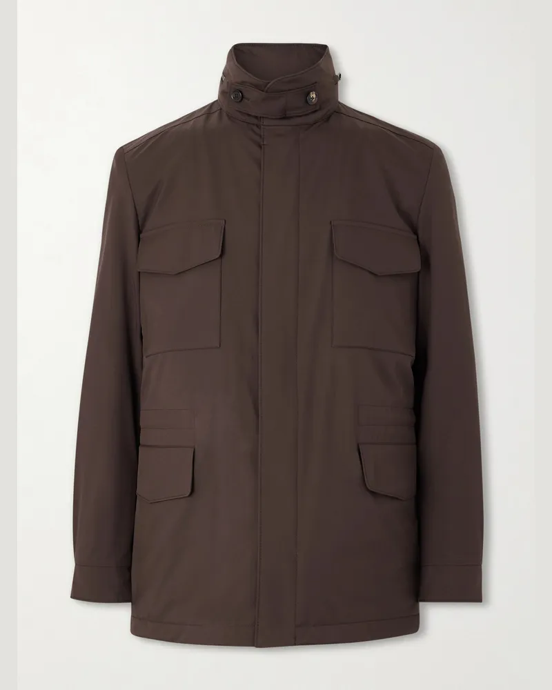 Loro Piana Traveller Windmate Feldjacke aus Storm-System®-Shell mit Kapuze Braun