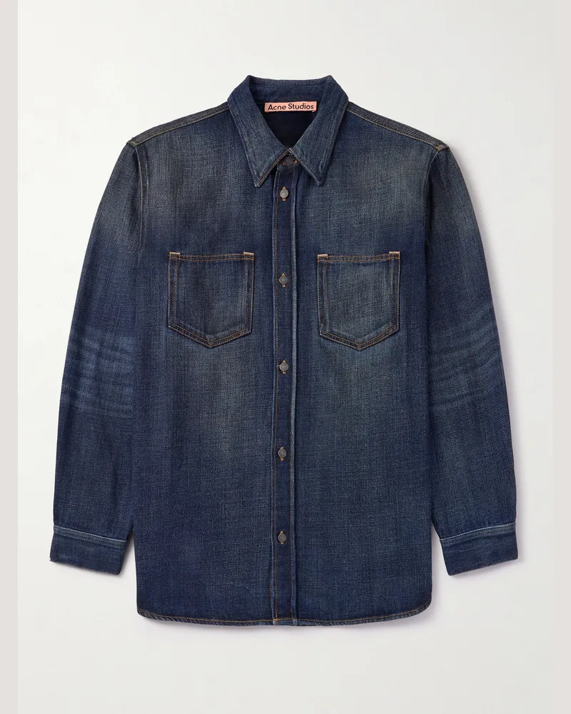Acne Studios Karto U Yoyogi Oversized-Hemdjacke aus Denim Blau