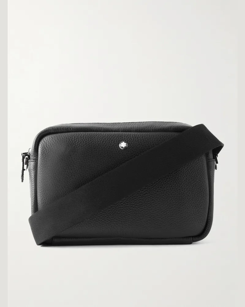 Montblanc Umhängetasche aus vollnarbigem Leder Schwarz