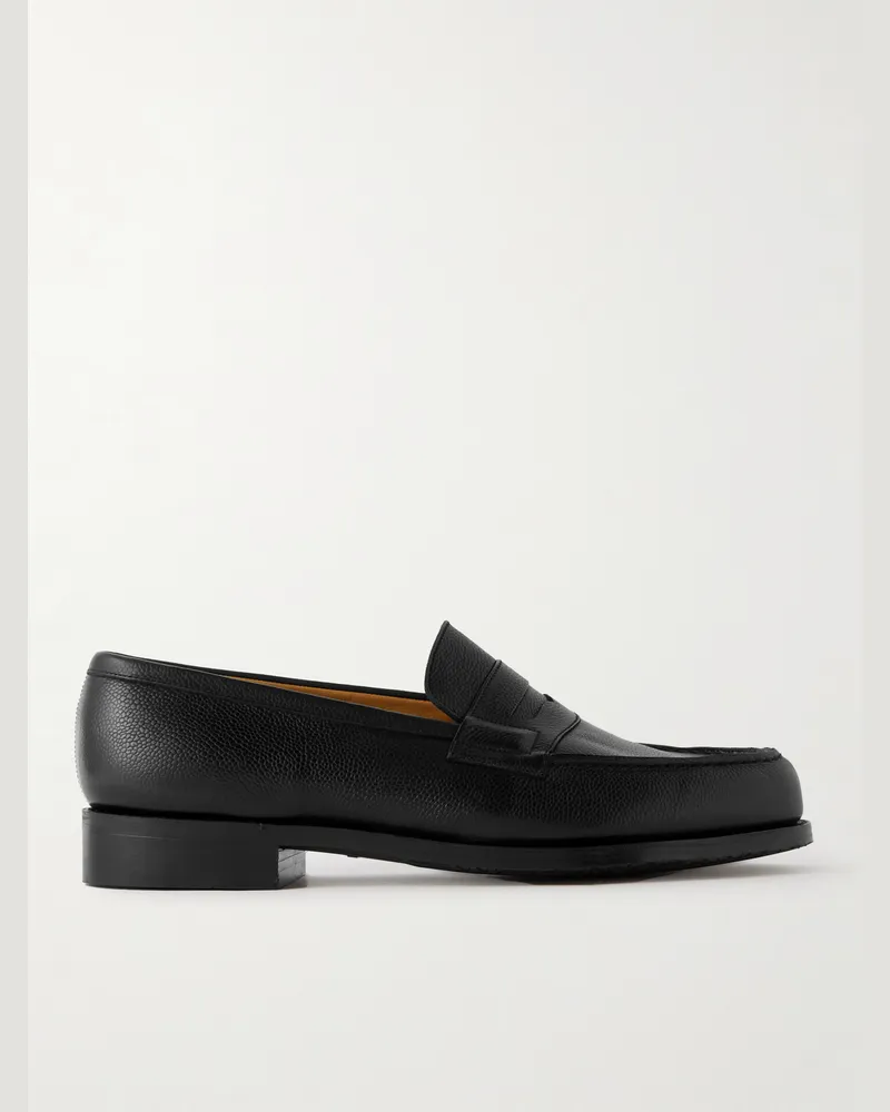 JM Weston 180 Full-Grain Leather Penny Loafers Black