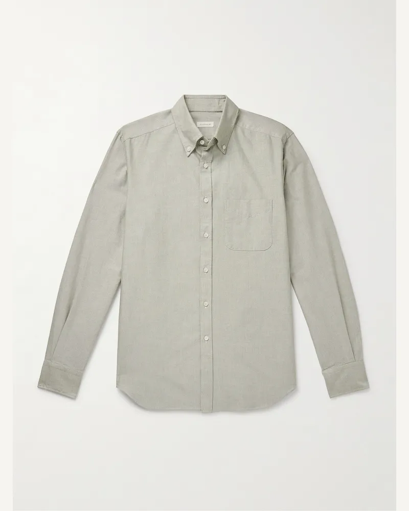 Incotex Glanshirt Hemd aus Baumwoll-Oxford mit Button-Down-Kragen Grün