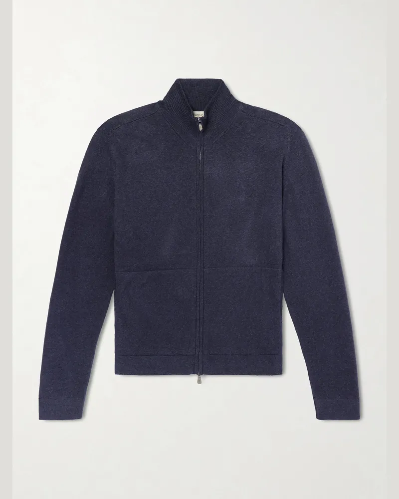 PIACENZA 1733 Cashmere and Linen-Blend Zip-Up Sweater Black