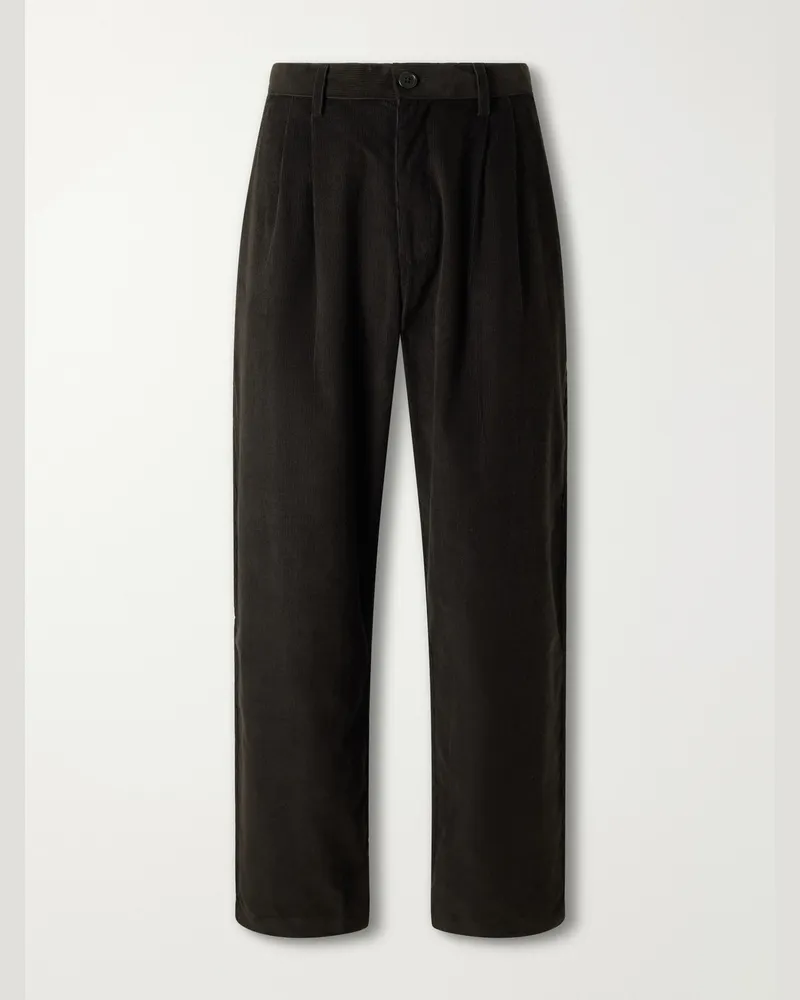 KARDO Antonio Straight-Leg Cotton-Corduroy Suit Trousers Green