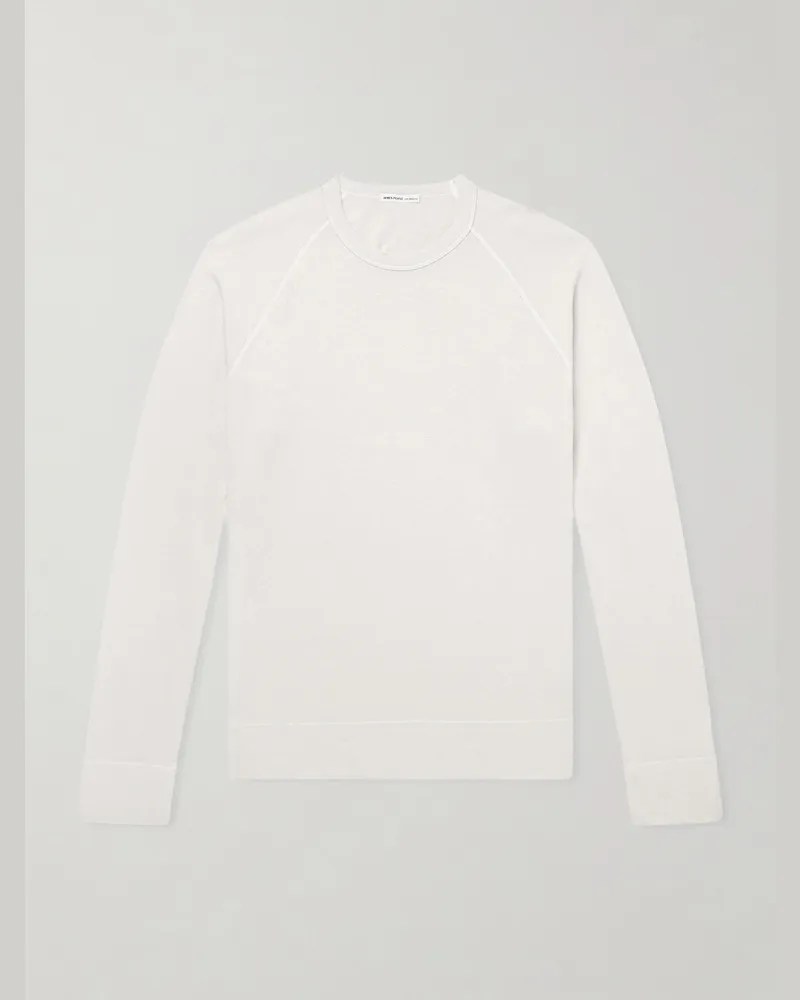 James Perse Supima Cotton-Jersey Sweatshirt White