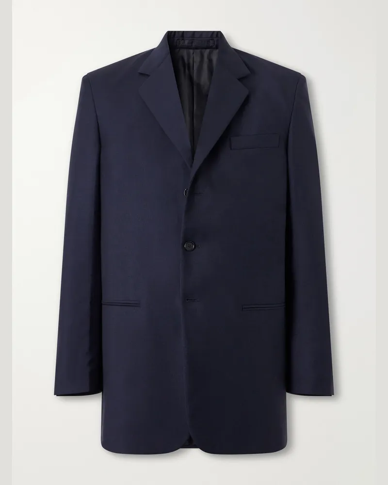 Jil Sander Wool and Mohair-Blend Grain De Poudre Blazer Blue