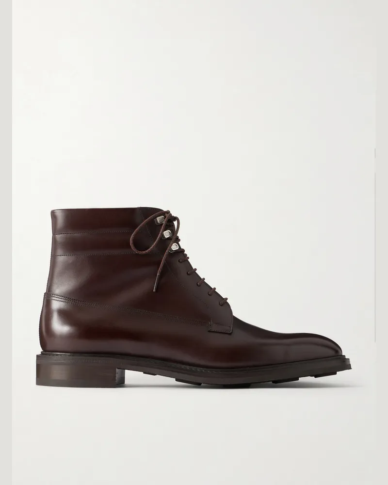 John Lobb Alder Leather Lace-Up Boots Brown