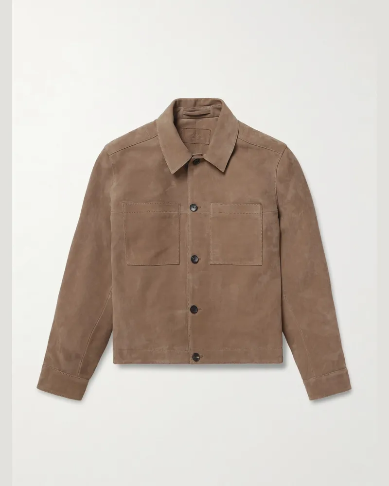 MR P. Hemdjacke aus Veloursleder Braun
