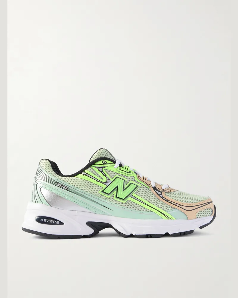 New Balance 740 Sneakers aus Mesh mit Besatz aus synthetischem Material in Metallic-Optik Grün