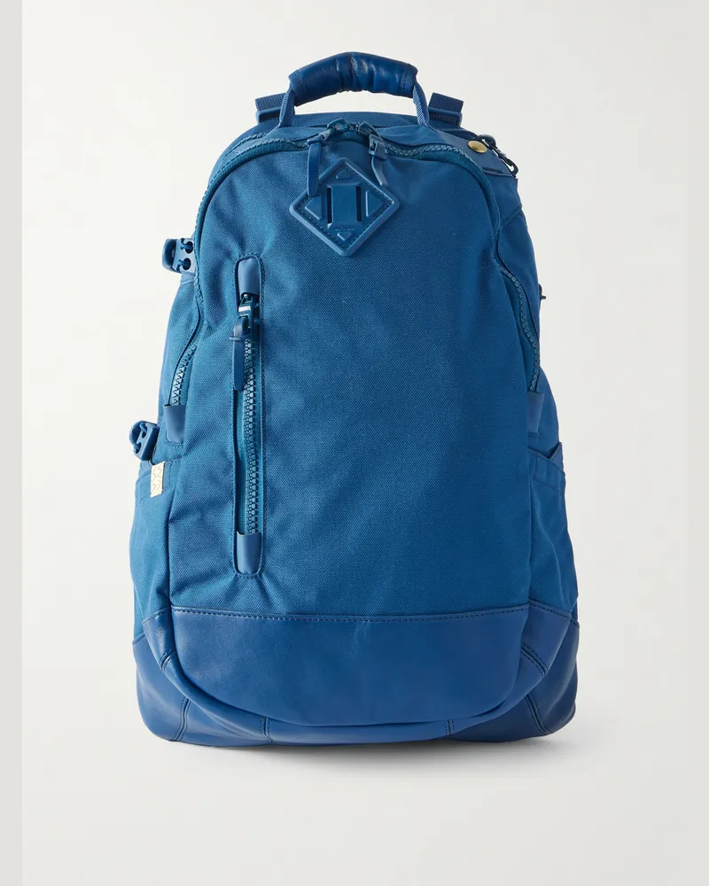 Visvim 20L Leather-Trimmed CORDURA® Backpack Blue