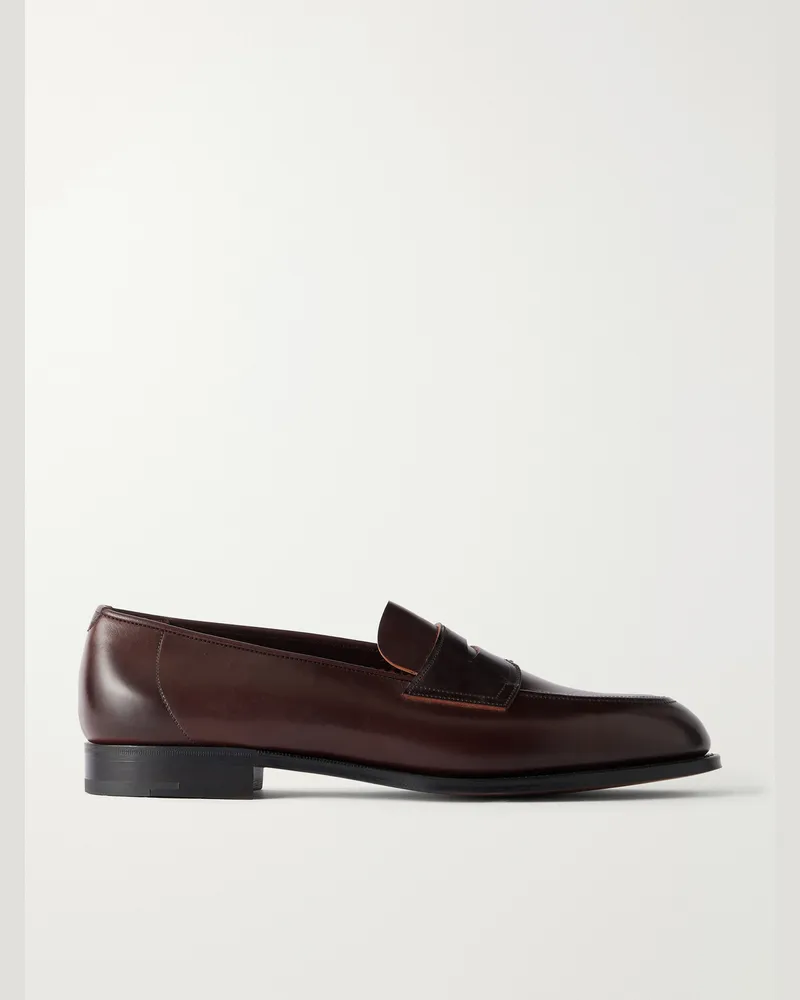 Edward Green Piccadilly Leather Loafers Burgundy