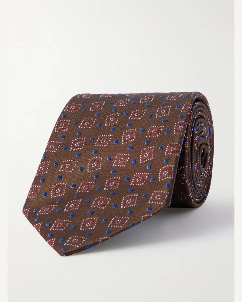 Charvet Krawatte aus Seiden-Jacquard, 8,5 cm Braun