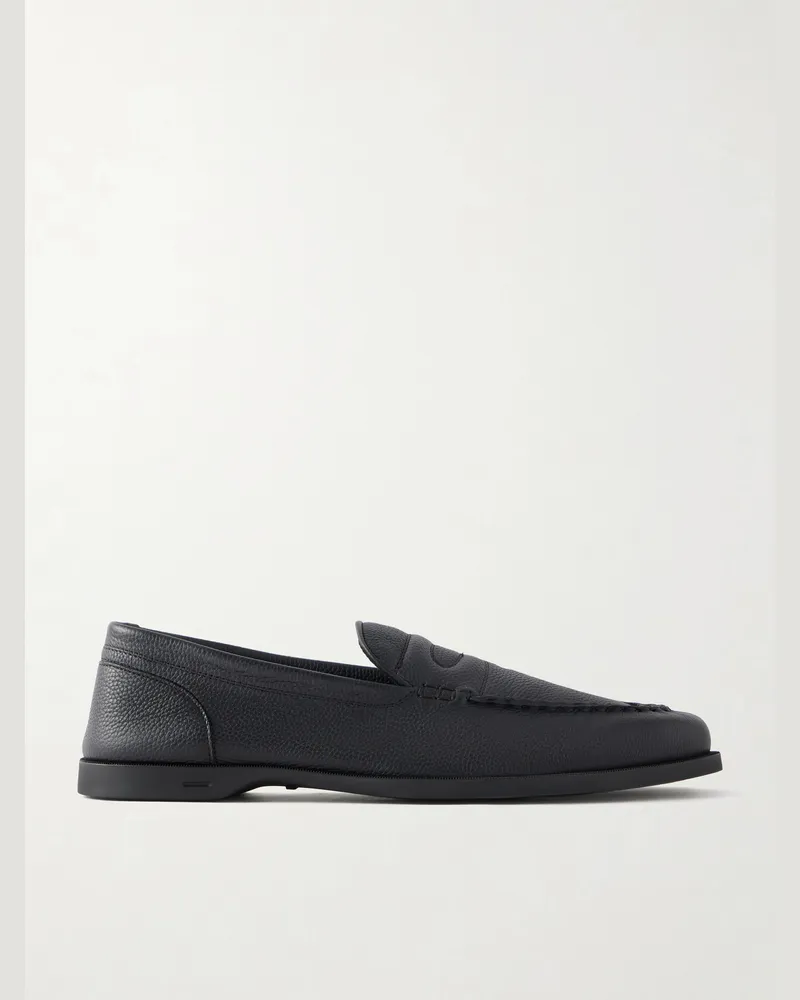 John Lobb Pace Full-Grain Leather Loafers Black