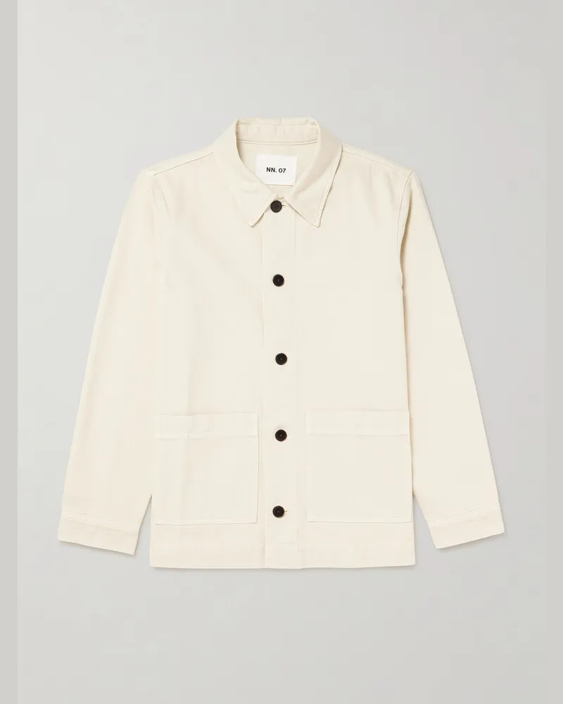 NN 07 Ollie 1874 Hemdjacke aus Biobaumwoll-Twill Neutral
