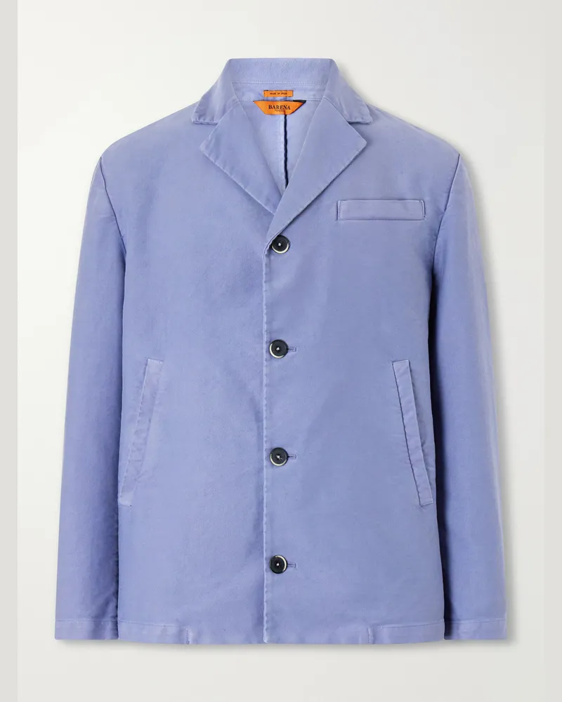 BARENA Cotton-Satin Blouson Blue