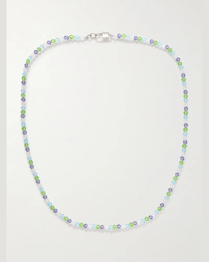Hatton Labs Shore Kette aus mehreren Steinen und Glasperlen mit Details aus Sterlingsilber Blau