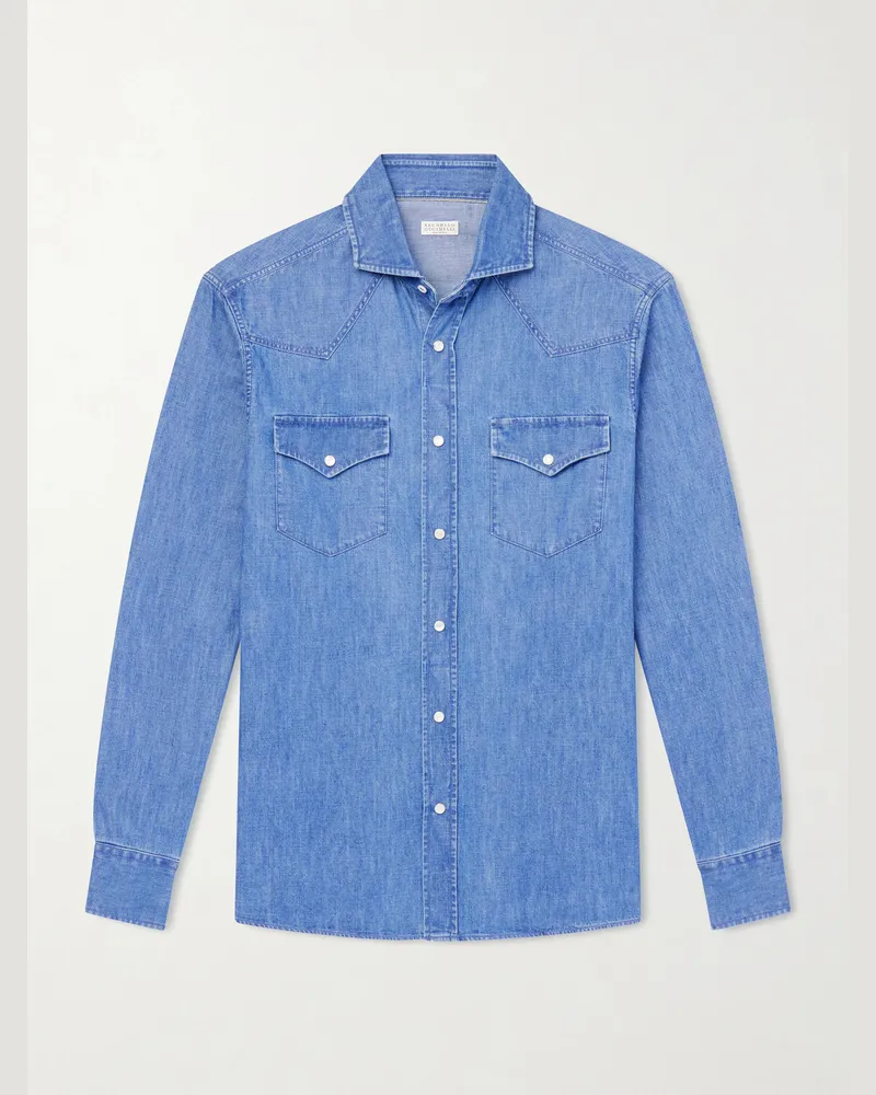 Brunello Cucinelli Denim Shirt Blue