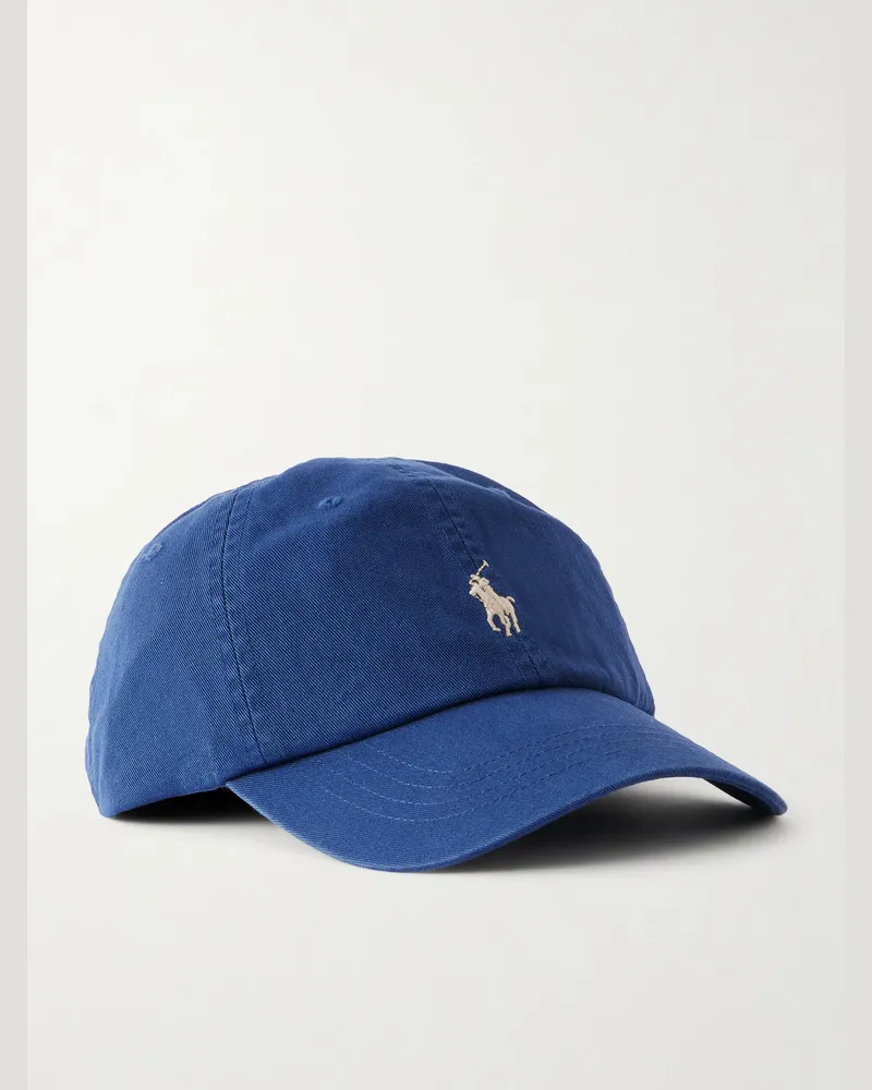 Ralph Lauren Logo-Embroidered Cotton-Twill Baseball Cap Blue