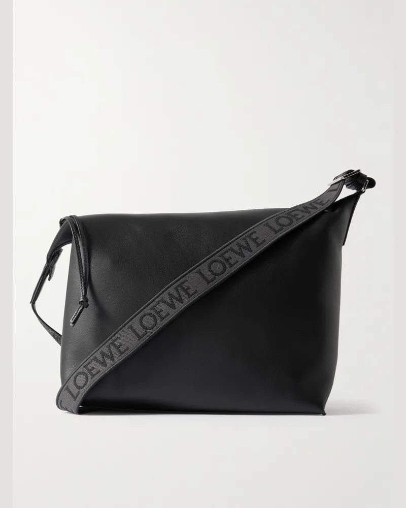 Loewe Cubi Leather Messenger Bag Black