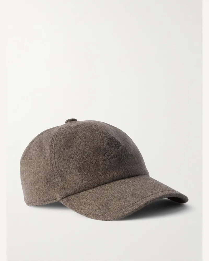 Loro Piana Baseballkappe aus Storm-System®-Kaschmir mit Logostickerei Neutral
