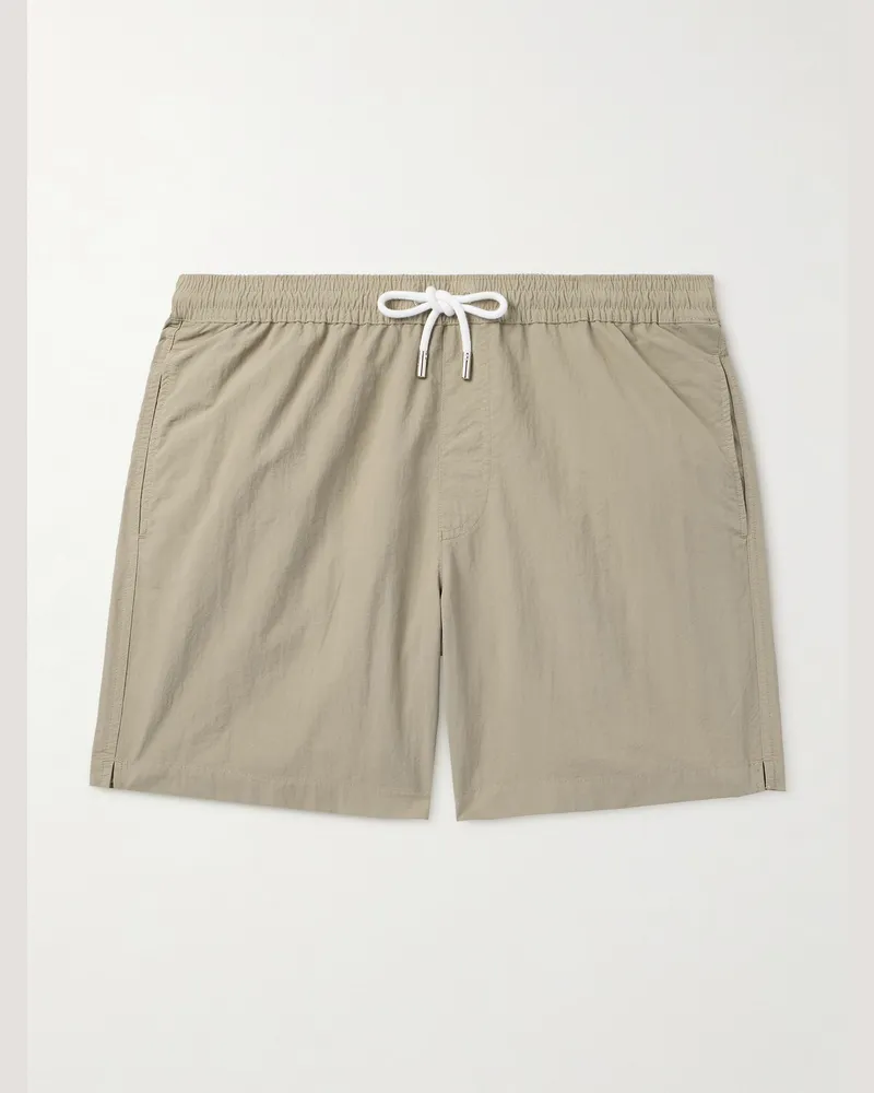MR P. Gerade geschnittene mittellange Badeshorts in Stückfärbung Grau