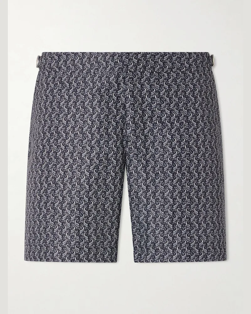 Orlebar Brown Bulldog Fate gerade geschnittene, mittellange Badeshorts mit Print Blau