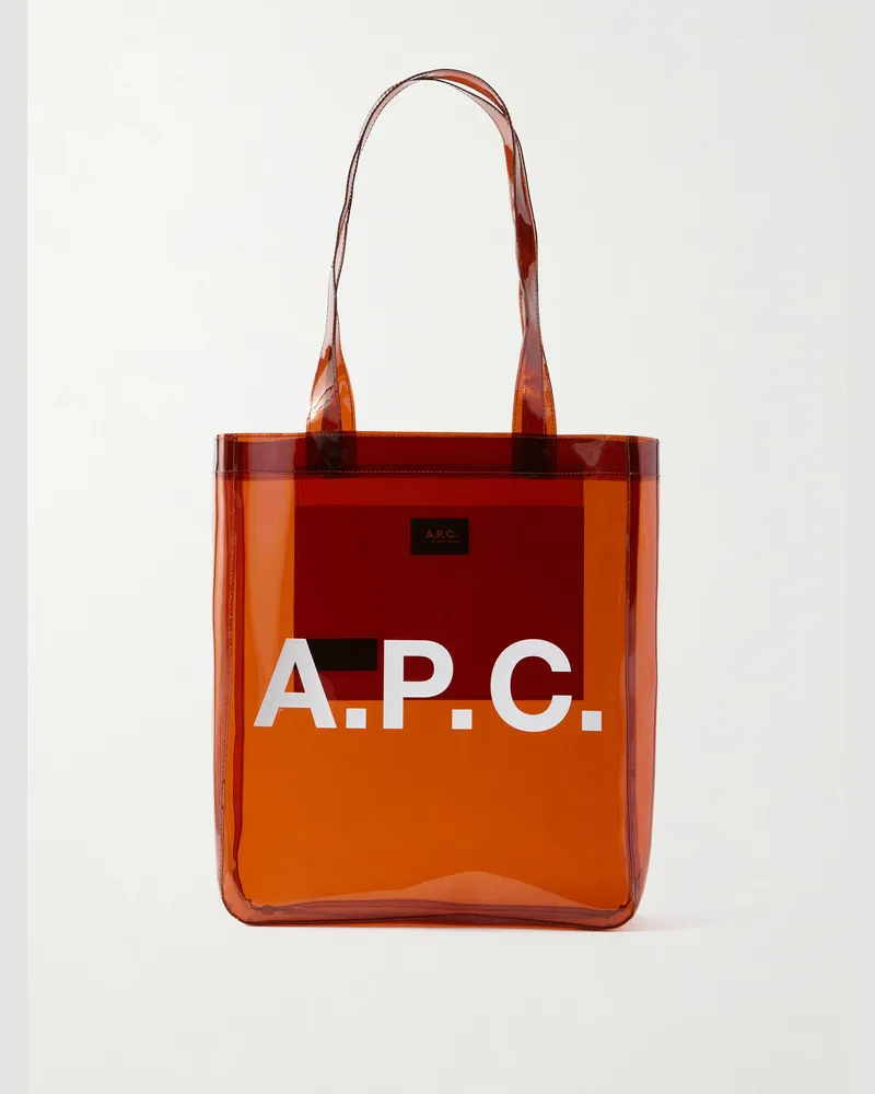 A.P.C. Tote aus PVC mit Logoprint Braun