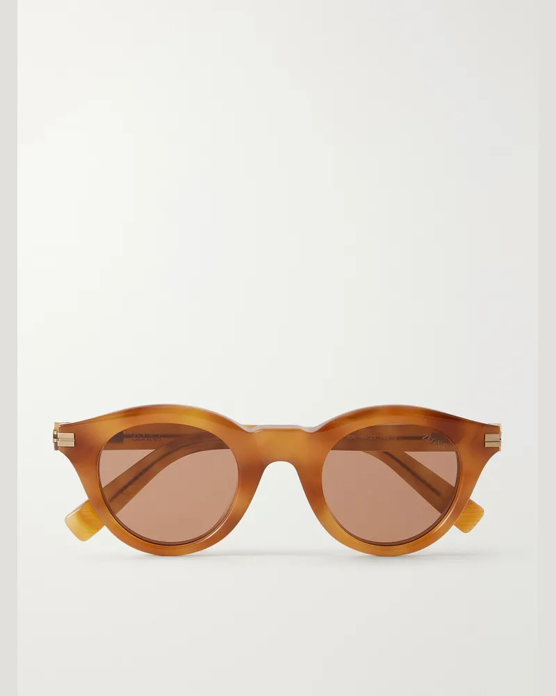 Ermenegildo Zegna Round-Frame Acetate Sunglasses Brown