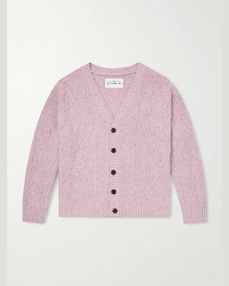 MANAAKI Keanu Cardigan aus einer Merinowollmischung in Zopfstrick Pink