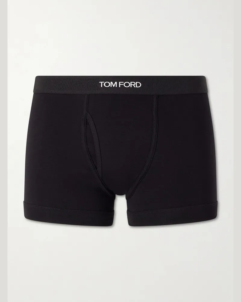 Tom Ford Stretch Cotton-Blend Jersey Boxer Briefs Black