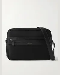 Saint Laurent Camp Leather-Trimmed ECONYL Messenger Bag Schwarz