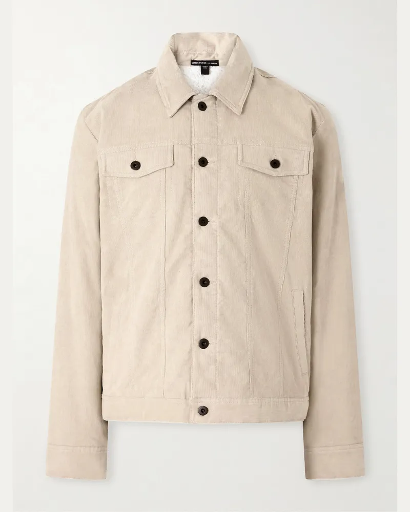 James Perse Stretch-Cotton Corduroy Blouson Jacket Neutrals