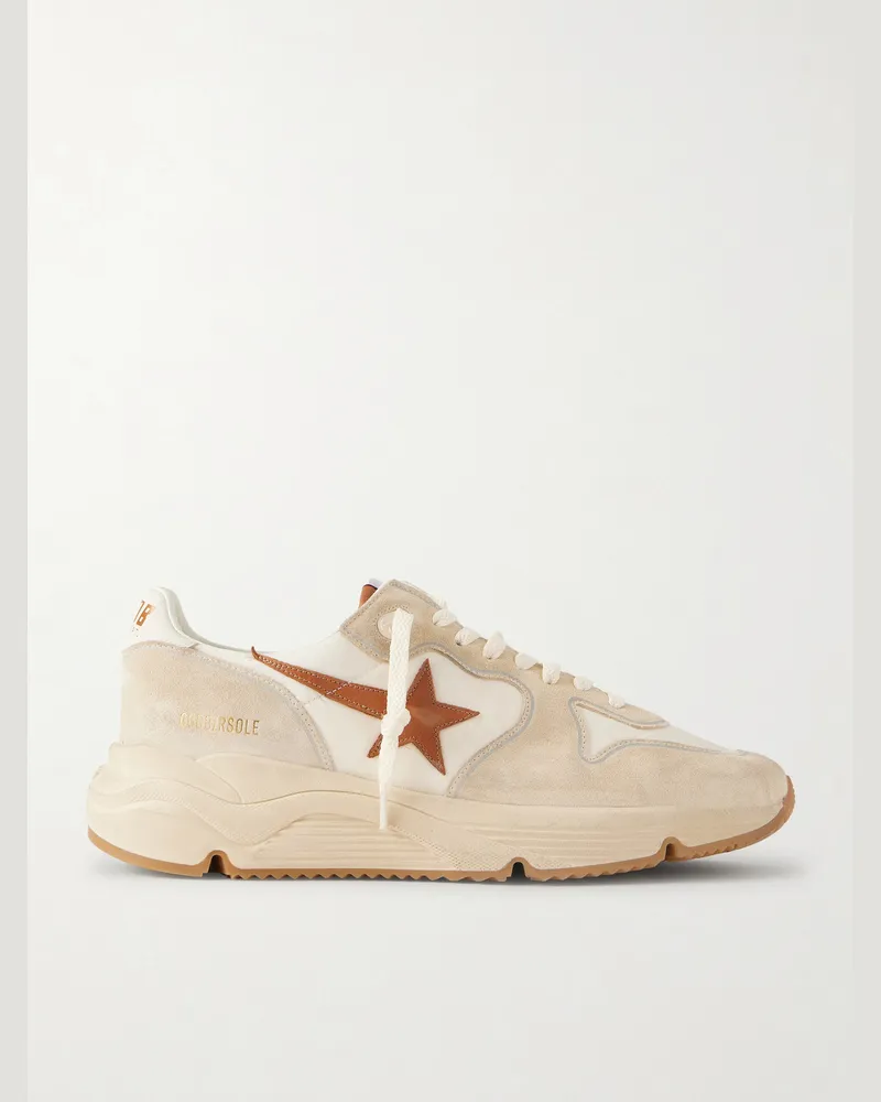 Golden Goose Running Sole Sneakers aus Veloursleder und Shell mit Lederbesatz Neutral