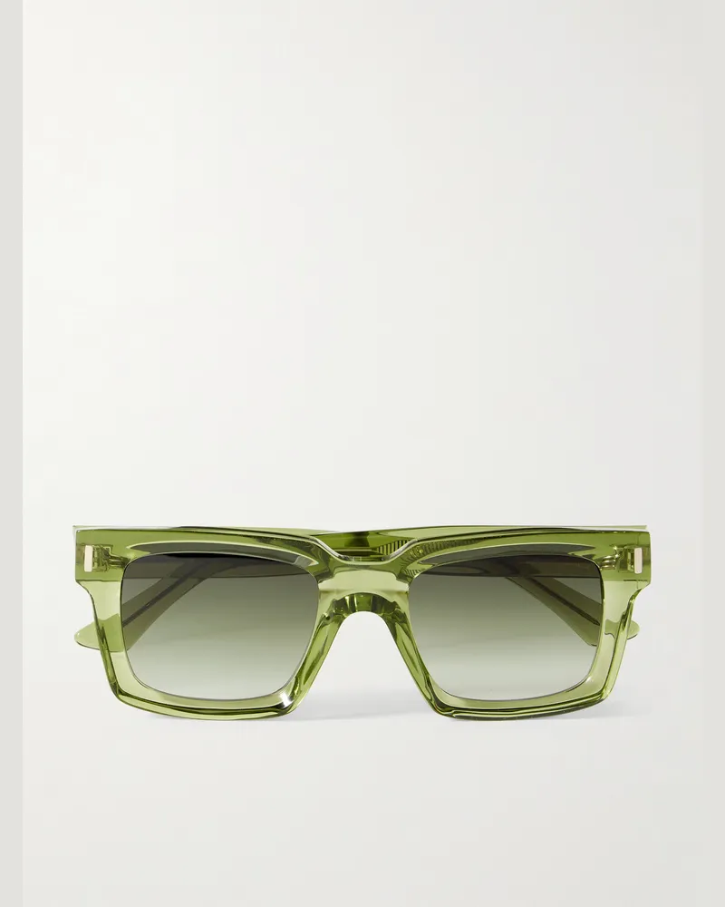 Cutler and Gross 1386 Sonnenbrille mit eckigem Rahmen aus Azetat Grün
