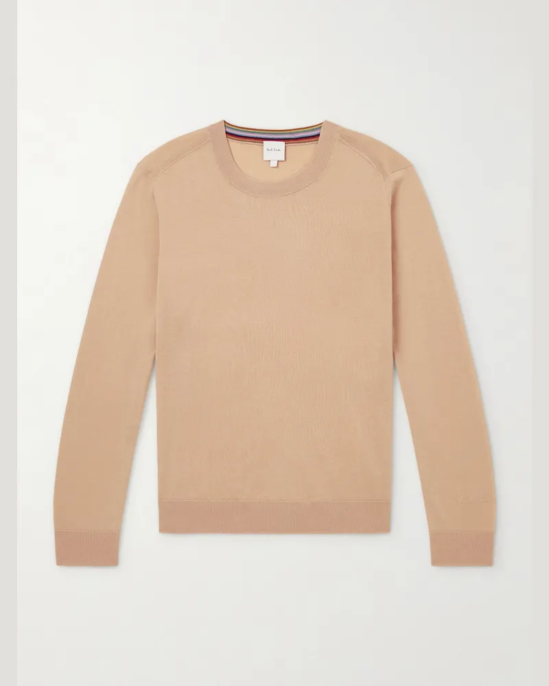 Paul Smith Pullover aus Merinowolle mit Logostickerei Neutral
