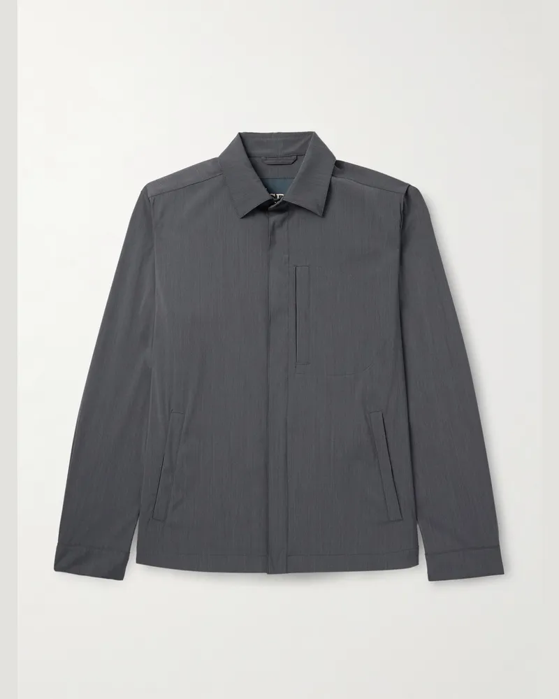 Herno Hemdjacke aus Webstoff Grau