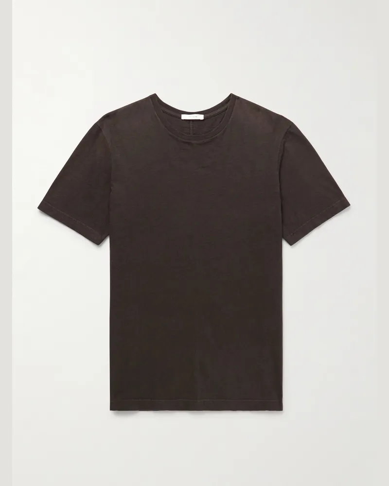 The Row Luke T-Shirt aus Baumwoll-Jersey Braun
