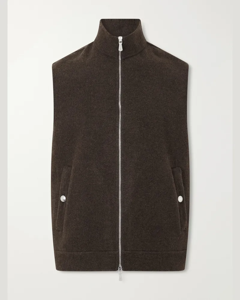Eleventy Brushed-Wool Zip-Up Gilet Unknown