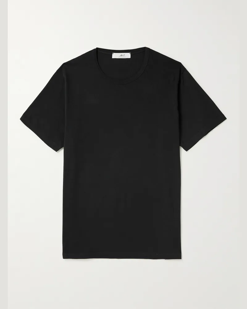 MR P. T-Shirt aus Baumwoll-Jersey Schwarz