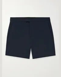 Theory Kayden gerade geschnittene Shorts aus Webstoff Blau