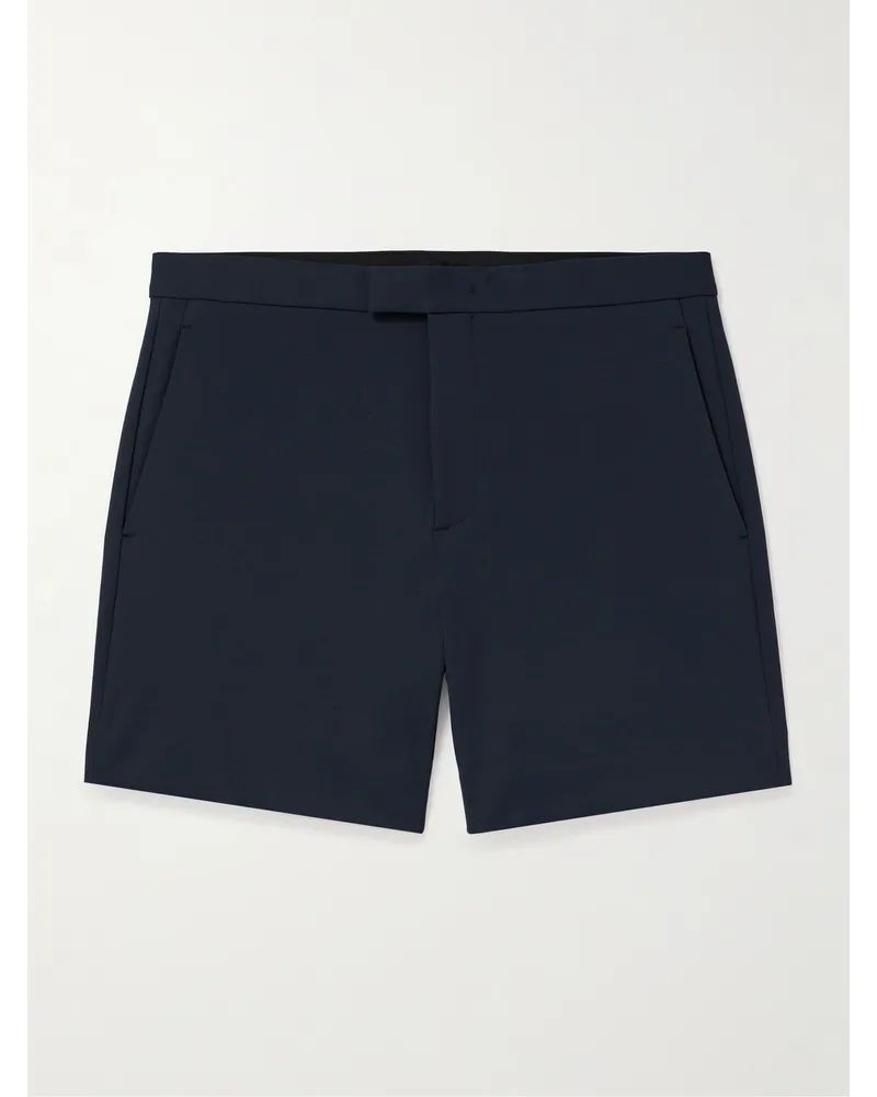 Theory Kayden gerade geschnittene Shorts aus Webstoff Blau