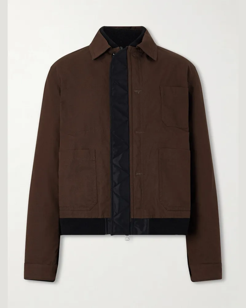 Sacai Reversible Nylon Bomber Jacket Brown