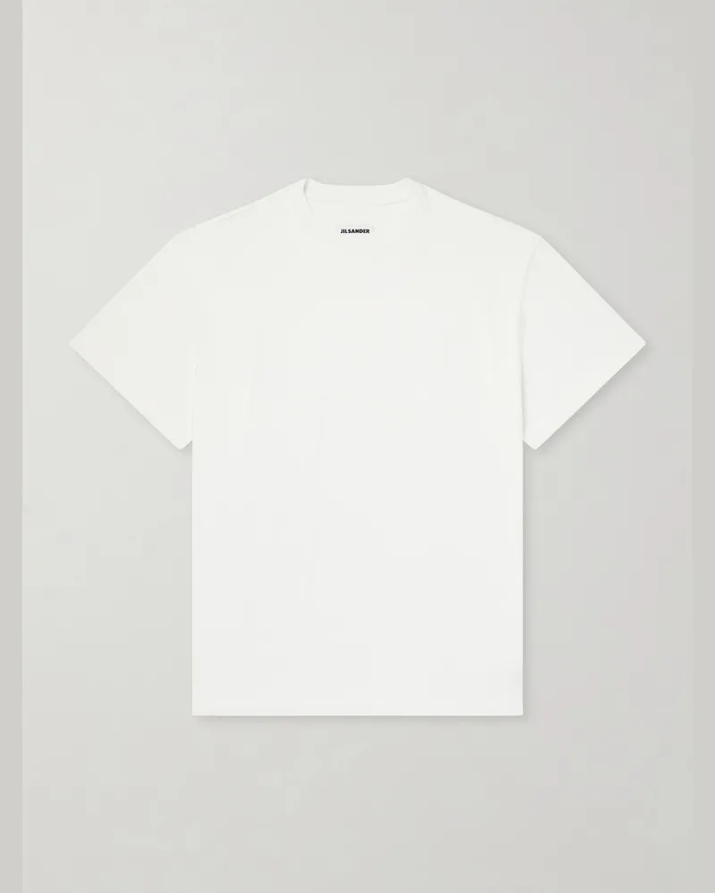 Jil Sander Three-Pack Logo-Appliquéd Cotton-Jersey T-Shirts White