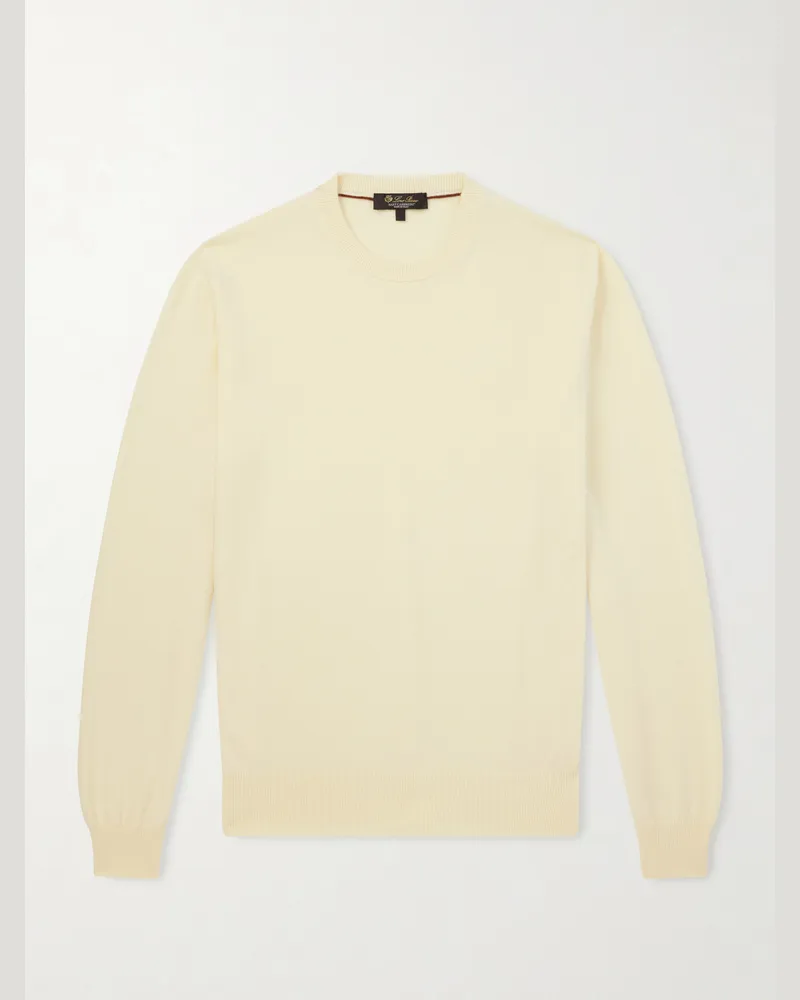 Loro Piana Schmal geschnittener Pullover aus Baby-Kaschmir Gelb