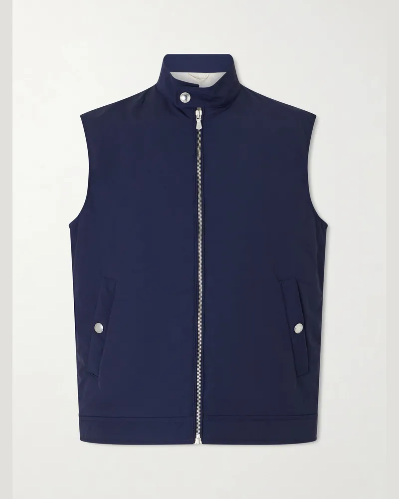 Eleventy Slim-Fit Wool-Blend Gilet Blue
