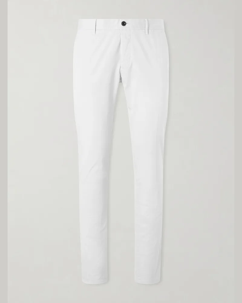 Slowear Schmal geschnittene und schmaler zulaufende Hose aus Stretch-Baumwollgabardine Neutral