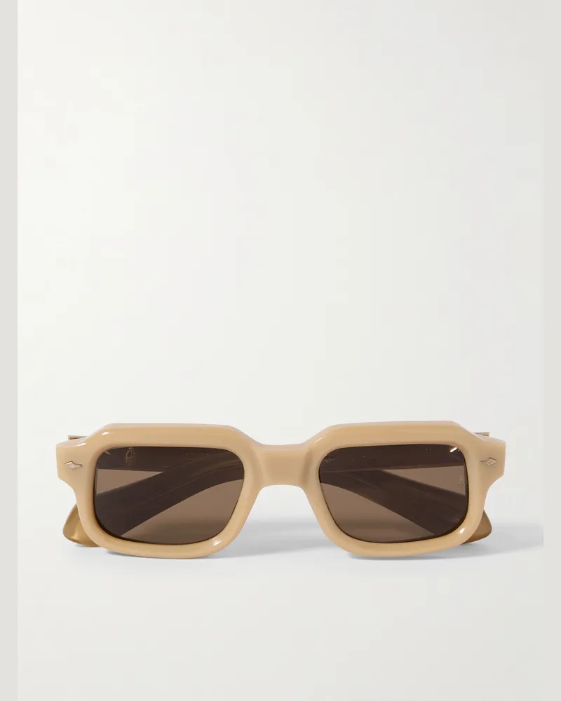 Jacques Marie Mage Sandro Rectangular-Frame Acetate Sunglasses Neutrals