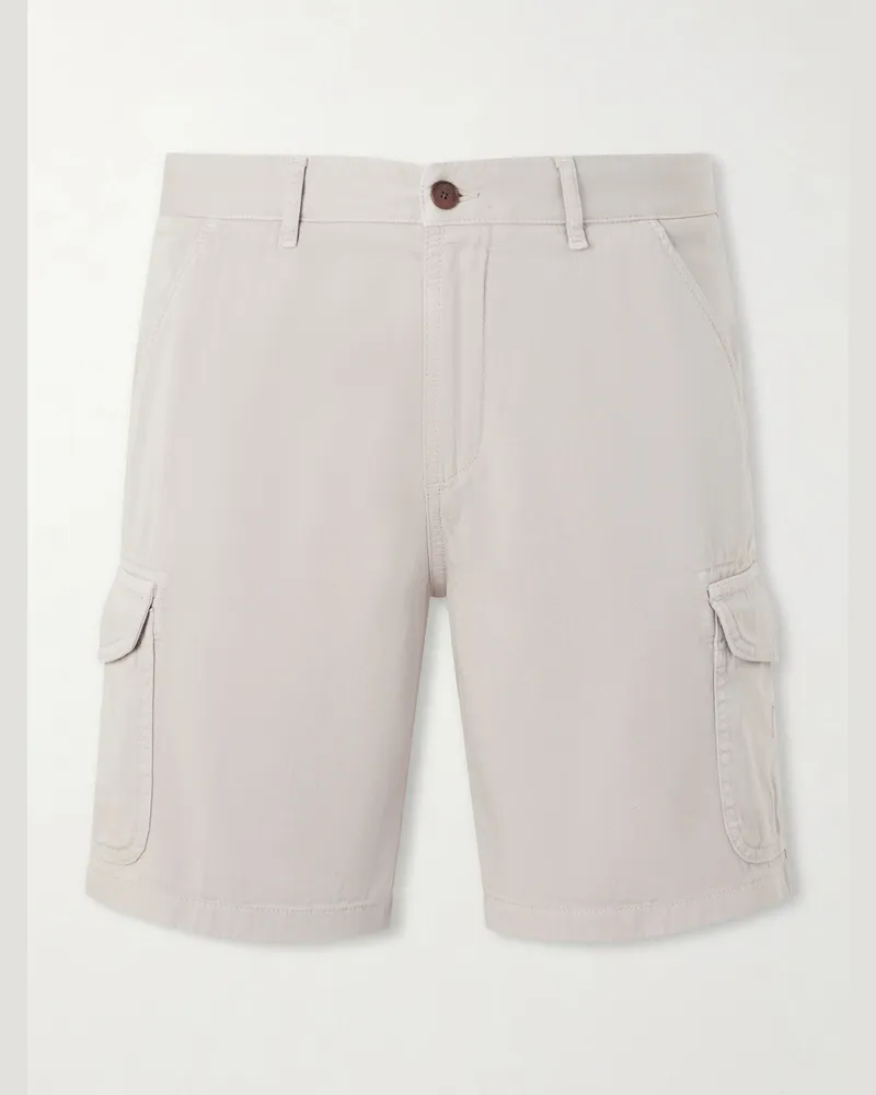 MR P. Straight-Leg Organic Cotton-Twill Cargo Shorts Neutrals