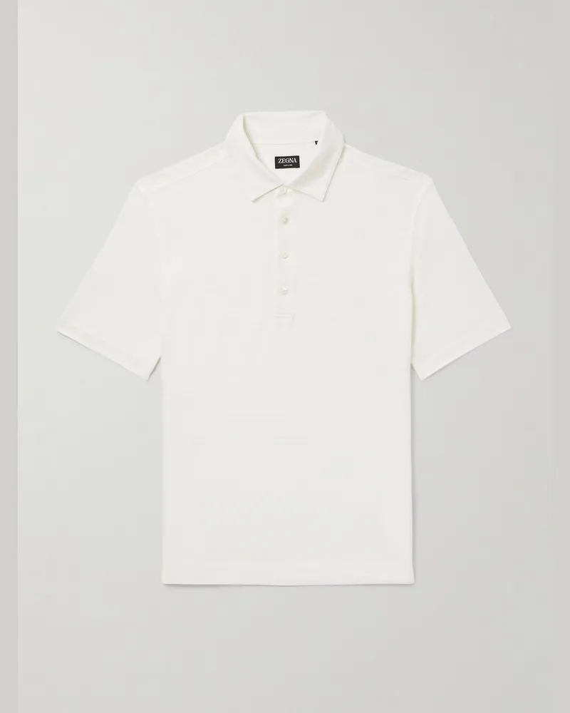 Ermenegildo Zegna Oasi Linen Polo Shirt White