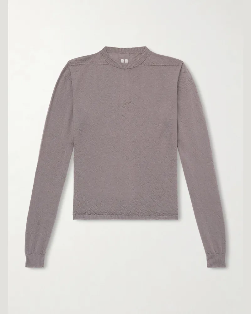 Rick Owens Schmal geschnittener Pullover aus Loden aus Kaschmir Grau