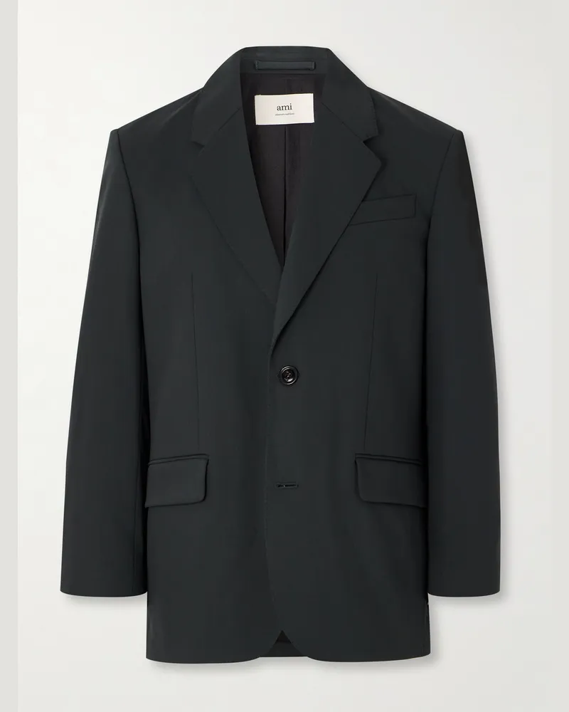 AMI Paris Wool-Tricotine Blazer Black